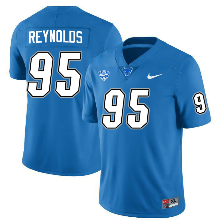 Buffalo Bulls #95 Alek Reynolds College Football Jerseys Stitched Sale-Blue
